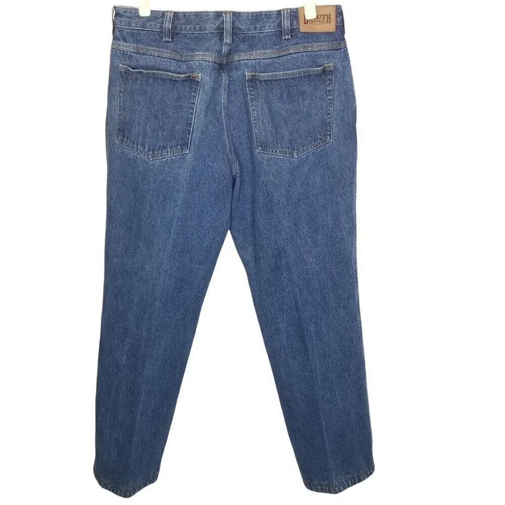 Duluth Trading Co. Mens Straight Leg Jean Size 38X32 Blue Denim Medium Wash
